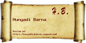 Hunyadi Barna névjegykártya